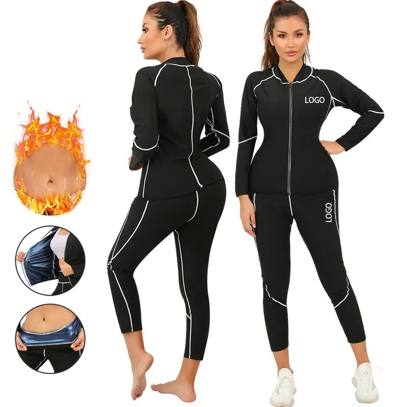 (yumesilm)wholesale women's sauna sweat jackets and pants long sleeve workout body shaper