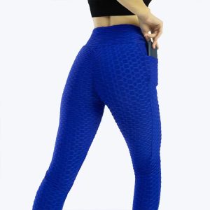 （yumesilm)women's high waist textured hip lifting yoga leggings