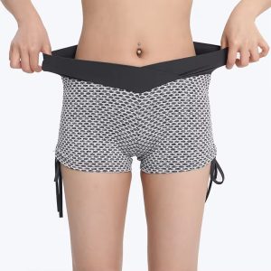 women's honeycomb butt lifting drawstring quick drying shorts(yumesilm)