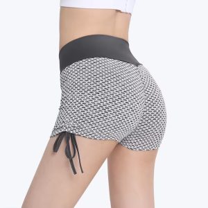 women's honeycomb butt lifting drawstring quick drying shorts(yumesilm)