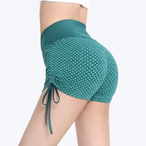 women's honeycomb butt lifting drawstring quick drying shorts(yumesilm)