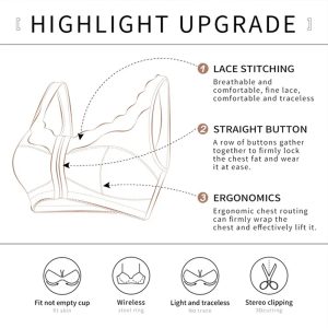 women's push up front opening breathable bra