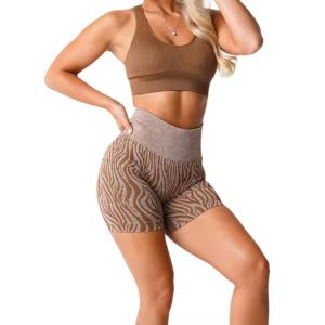 women's zebra seamless breathable yoga shorts(yumesilm)