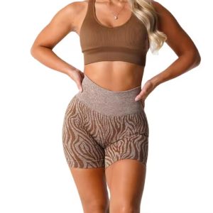 women's zebra seamless breathable yoga shorts(yumesilm)