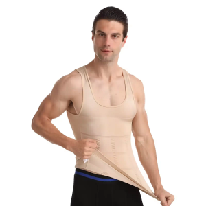 men's compression tummy control shaping fitness vest