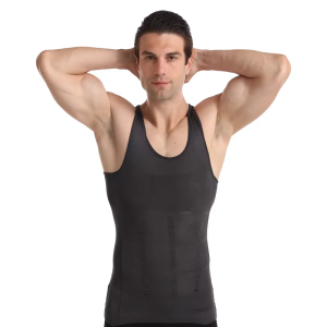 men's compression tummy control shaping fitness vest