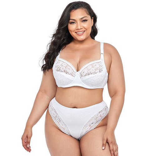 yumesilm cotton lace plus size lingerie set