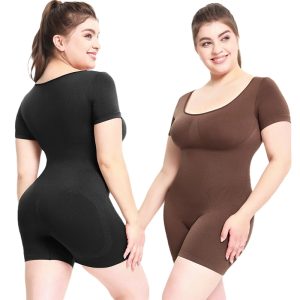 yumesilm women's abdominal short sleeve shapewear