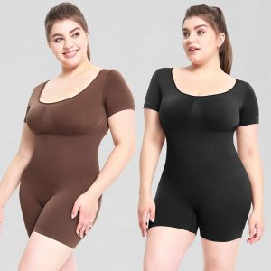 women's abdominal short sleeve shapewear