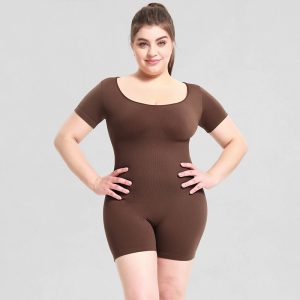 women's abdominal short sleeve shapewear