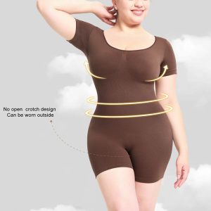 women's abdominal short sleeve shapewear