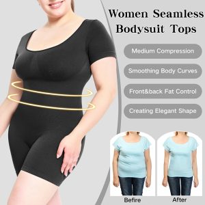 women's abdominal short sleeve shapewear