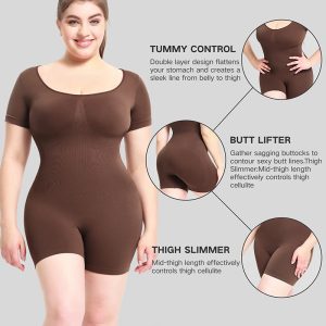 women's abdominal short sleeve shapewear