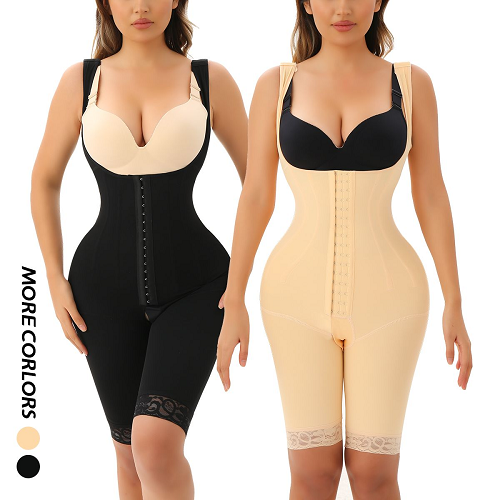 yumesilm steel bone waist shaping full body shaper with wide shoulder straps