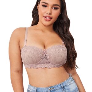 yumesilm women's breathable lace plus size bra