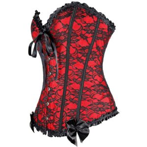 floral lace trim bustier corset top