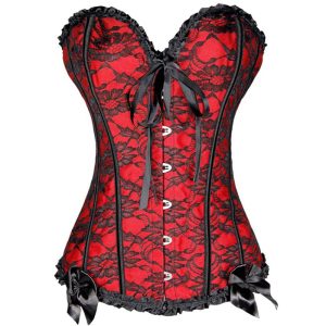 floral lace trim bustier corset top