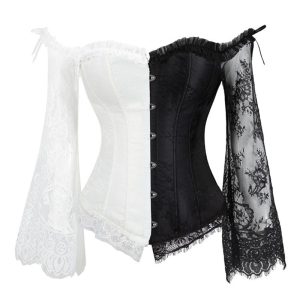 lace long-sleeve bustier for plus size girl