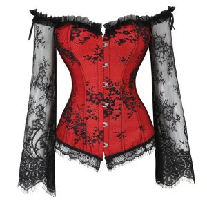 lace long-sleeve bustier for plus size girl