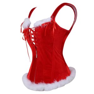 red corset plus size christmas corset top