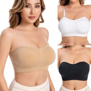 plus size one piece seamless non-slip silicone bra