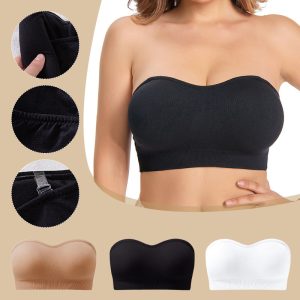 plus size one piece seamless non-slip silicone bra