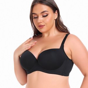 thin glossy plus size bra without marks with steel ring