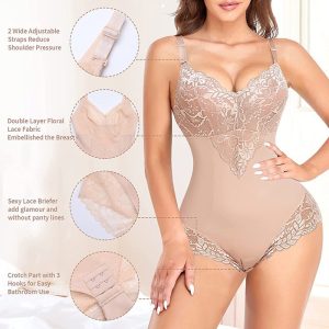 summer breathable french floral lace strapless bodysuit Yume Silm