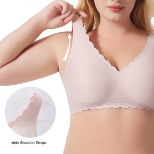 thin cup wave glossy seamless plus size bra