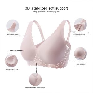 thin cup wave glossy seamless plus size bra