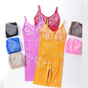 tie-dye colorful high elastic full body shaper