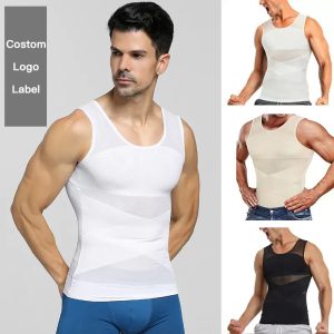 men's mesh compression vest breathable waist trainer shapewear top
