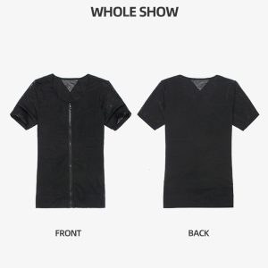plus size zip-up short sleeve shapewear top
