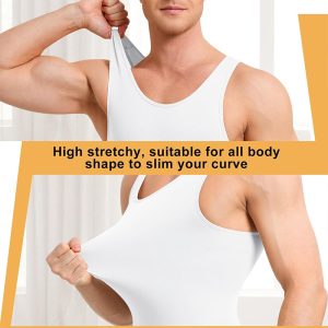 men's seamless full body shaper open crotch smooth & invisible compression suit