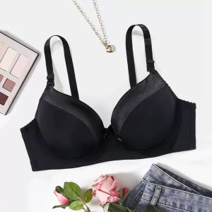 black plus size smooth lightweight bra
