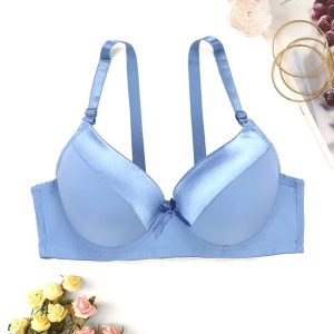 blue plus size smooth lightweight bra