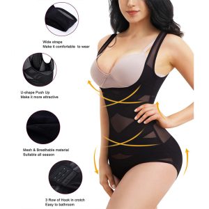 summer breathable cross shapewear bodysuit