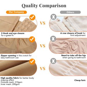 zipper hook bodysuit shapewear tummy control & butt lift