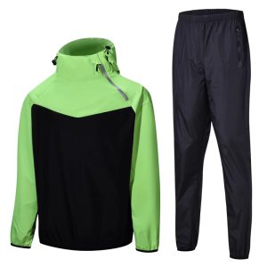 green new unisex windproof & durable sweat sauna fitness set
