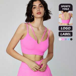 women's sexy breathable v neck yoga bra yumesilm