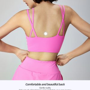 women's sexy breathable v neck yoga bra yumesilm