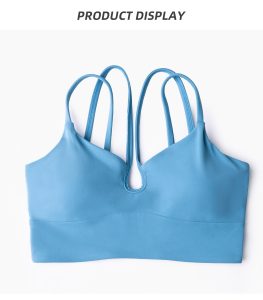 Wholesale Women's Double Strap Sexy Thin Straps Breathable V Neck Yoga Bra 8 wholesale women's double strap sexy thin straps breathable v neck yoga bra