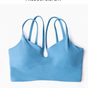 wholesale women's double strap sexy thin straps breathable v neck yoga bra
