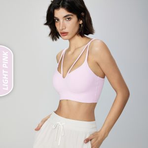 women's sexy breathable v neck yoga bra yumesilm