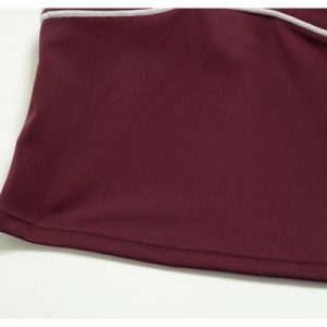 wholesale women's v neck camisole top contrast stitching four way stretch breathable workout fitness top yumesilm