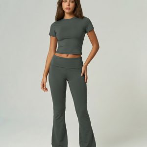 Women's short sleeve 2 piece yoga suit